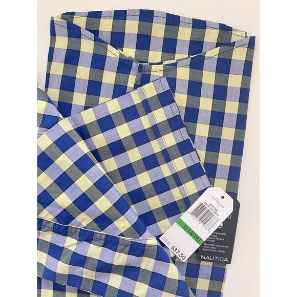 Nautica Boys Short Sleeve Dress Shirt Large 14/16 Button Front Blue Yellow Check - Picture 6 of 7
